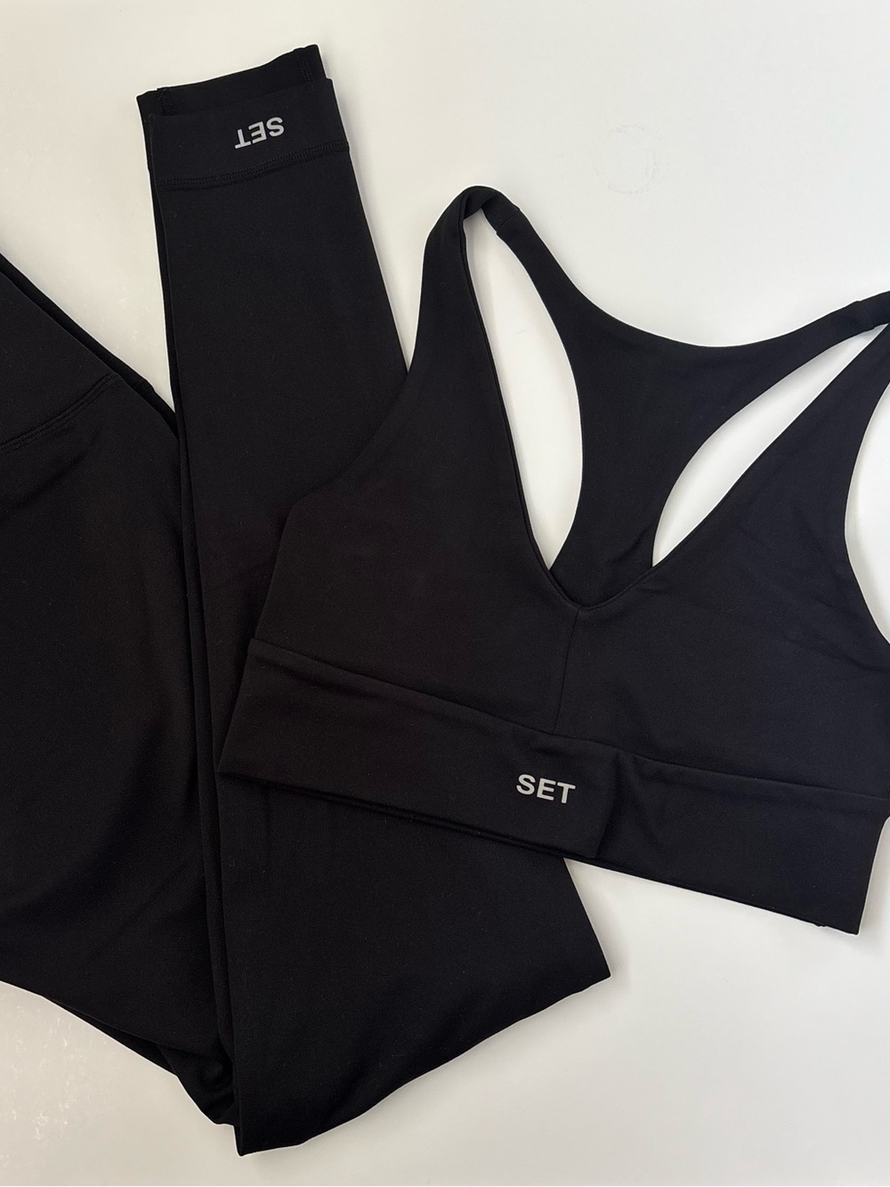 Set Active Luxform Racer V Sports Bra and Legging Set Onyx Black